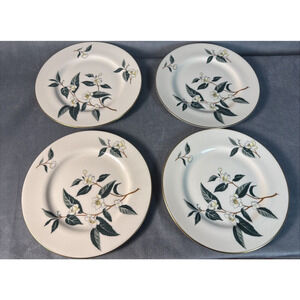 Flintridge VTG TEA LEAVES 4 Cream Sage Dessert-Salad Plates‎ Set of 4 81/4 ”W